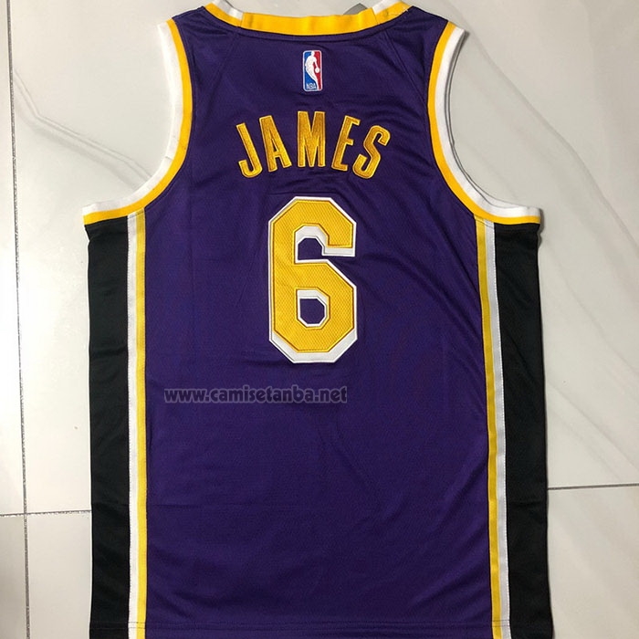 Camiseta Los Angeles Lakers LeBron James #6 Statement 2020-21 Violeta